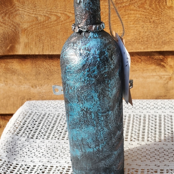 Steampunk Mixed Media Bottle Art - Picture 8 of 9